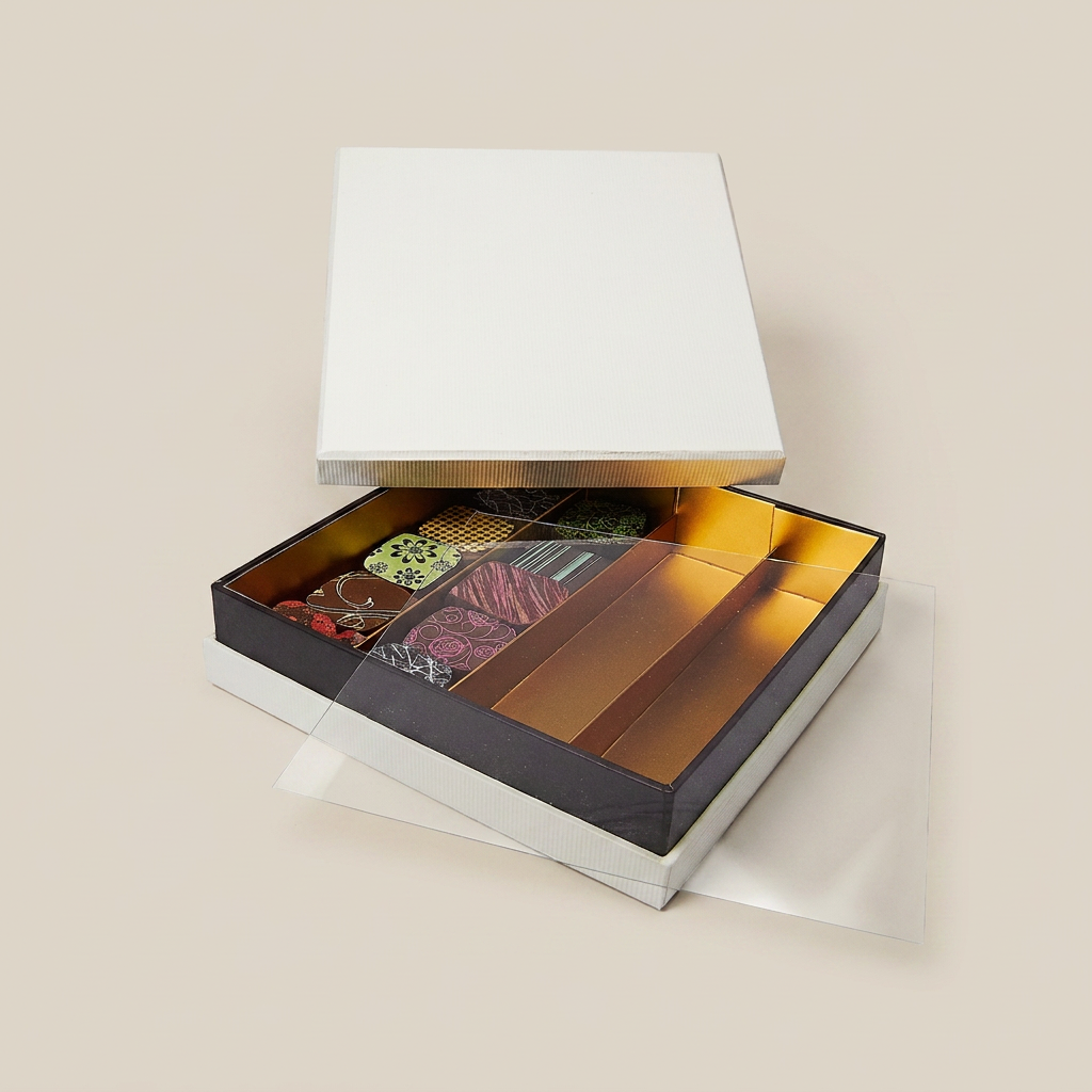 Ivory Neck quadratische Box 16 Schokolade