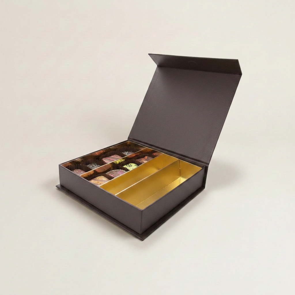 Chocolate coffret à fermeture aimantée carré 16 chocolats