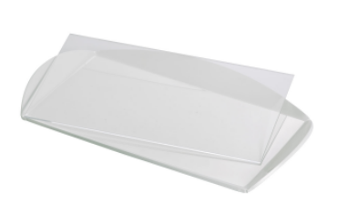 White base for display with edges 