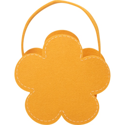 [7504*58*06*40] Bright blooms felt flower basket orange