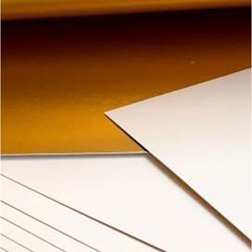 [3435*99*01*15] CARDBOARD soft sheet gold/white
