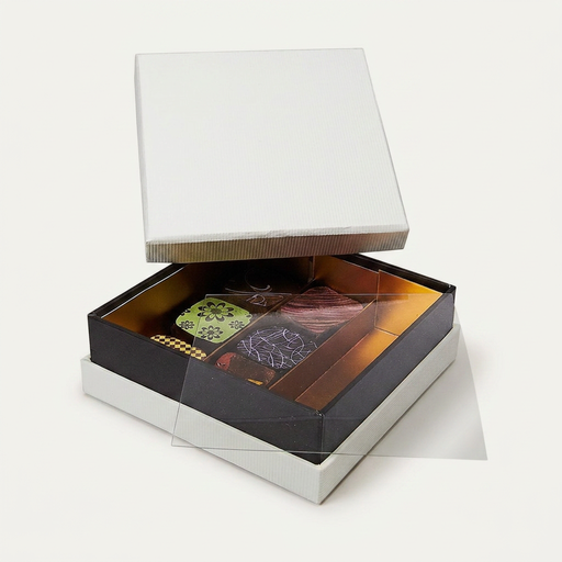 [BXR140901] Ivory Neck quadratische Box 9 Schokolade