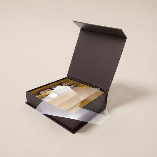 [BXR172579] Chocolate magnetische sluiting vierkante doos 25 chocolade