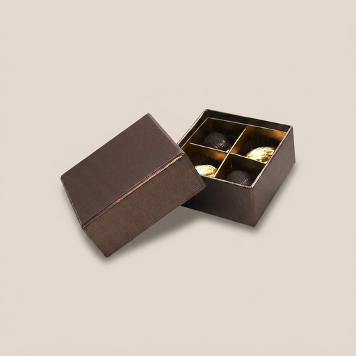 [BXR320478] Terra coperchio & base scatola quadrata 4 cioccolato