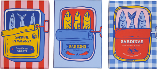[***EA01-BXR041299] Sardine in Vacanza rectangular basic box  assortment of 4
